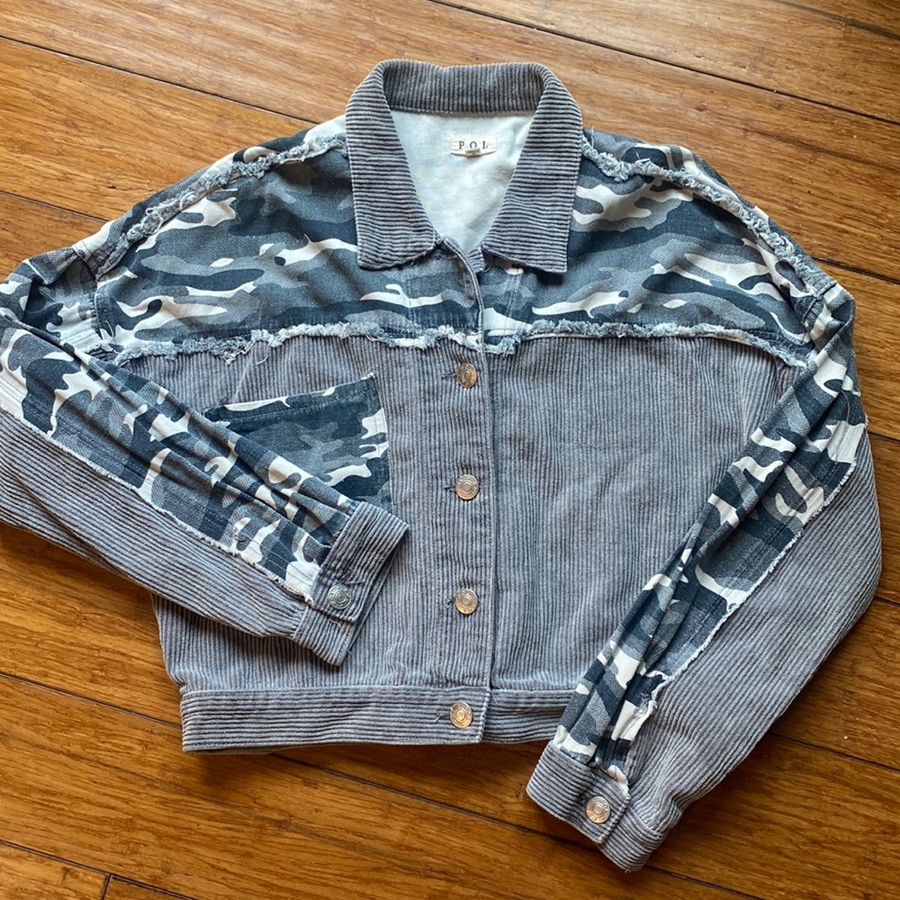 Never worn! POL Camo and corduroy jacket. Size M